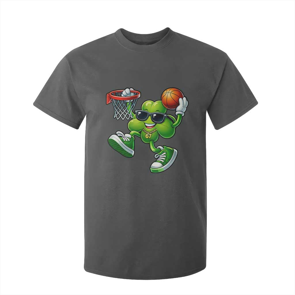 Funny 67 Meme Six Seven Basketball Shamrock St Patricks Day T Shirt For Kid TS11 Dark Heather Print Your Wear
