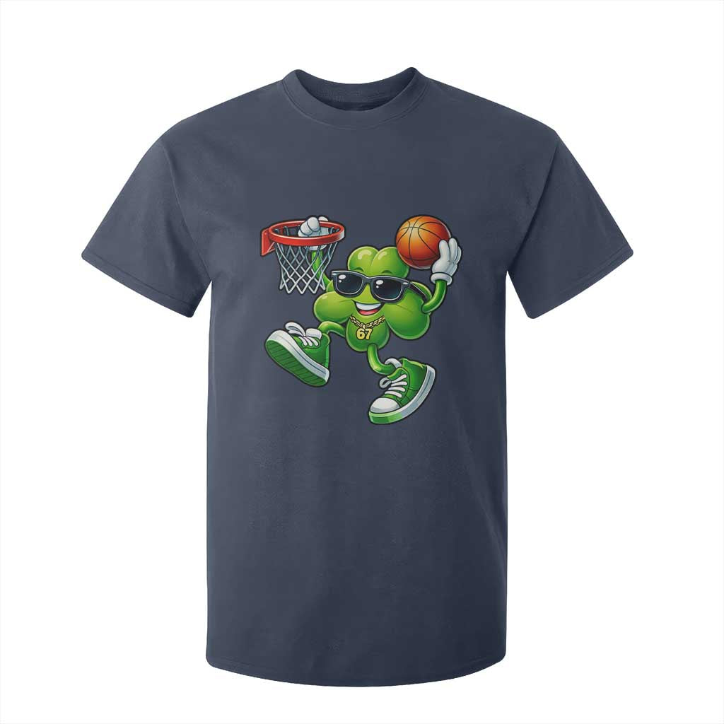 Funny 67 Meme Six Seven Basketball Shamrock St Patricks Day T Shirt For Kid TS11 Navy Print Your Wear