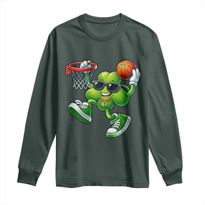 Funny 67 Meme Six Seven Basketball Shamrock St Patricks Day Long Sleeve Shirt TS11 Dark Forest Green Print Your Wear