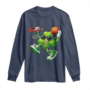 Funny 67 Meme Six Seven Basketball Shamrock St Patricks Day Long Sleeve Shirt TS11 Navy Print Your Wear