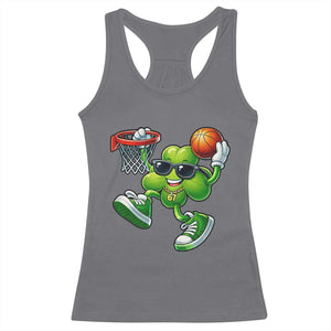 Funny 67 Meme Six Seven Basketball Shamrock St Patricks Day Racerback Tank Top TS11 Charcoal Print Your Wear