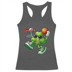 Funny 67 Meme Six Seven Basketball Shamrock St Patricks Day Racerback Tank Top TS11 Dark Heather Print Your Wear