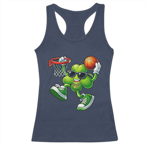 Funny 67 Meme Six Seven Basketball Shamrock St Patricks Day Racerback Tank Top TS11 Navy Print Your Wear