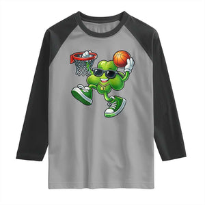 Funny 67 Meme Six Seven Basketball Shamrock St Patricks Day Raglan Shirt TS11 Sport Gray Black Print Your Wear