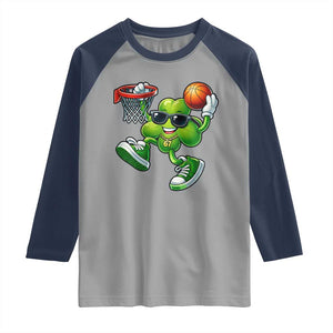 Funny 67 Meme Six Seven Basketball Shamrock St Patricks Day Raglan Shirt TS11 Sport Gray Navy Print Your Wear