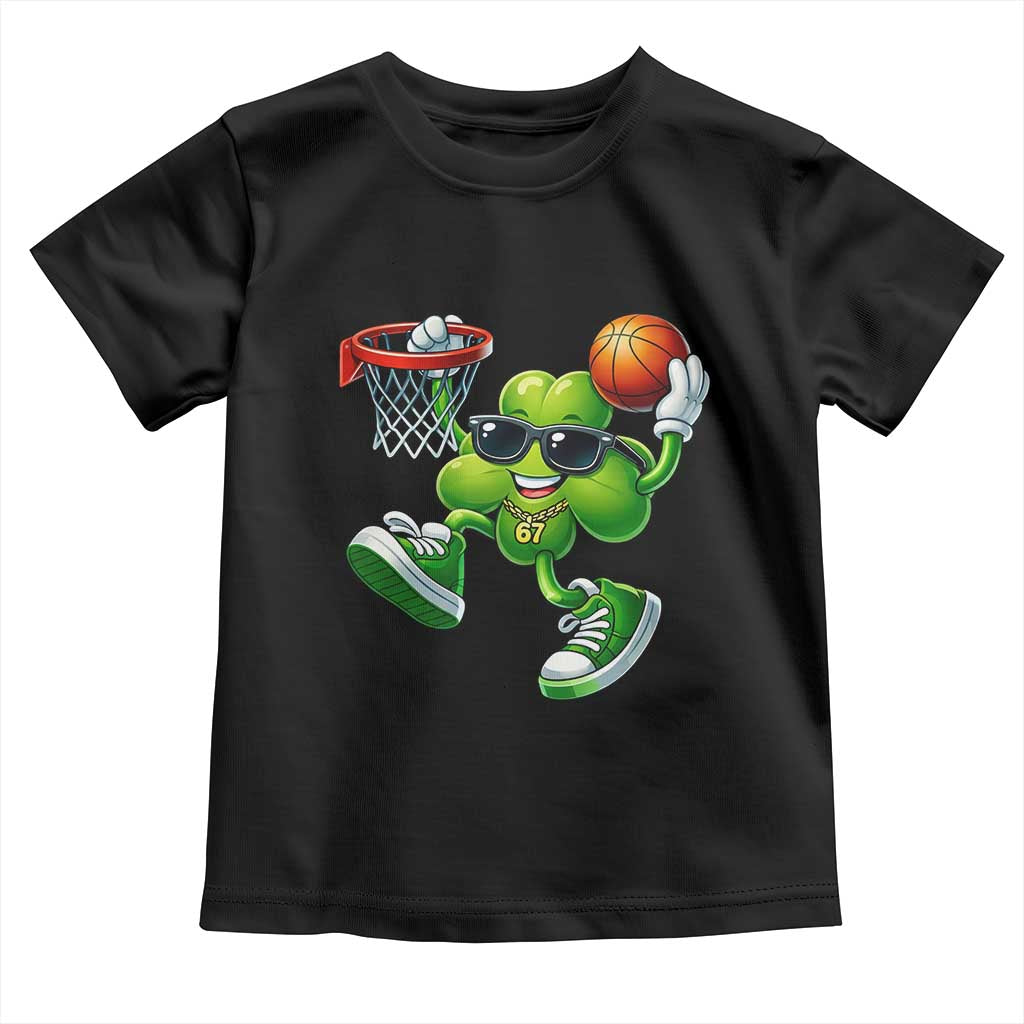 Funny 67 Meme Six Seven Basketball Shamrock St Patricks Day Toddler T Shirt TS11 Black Print Your Wear