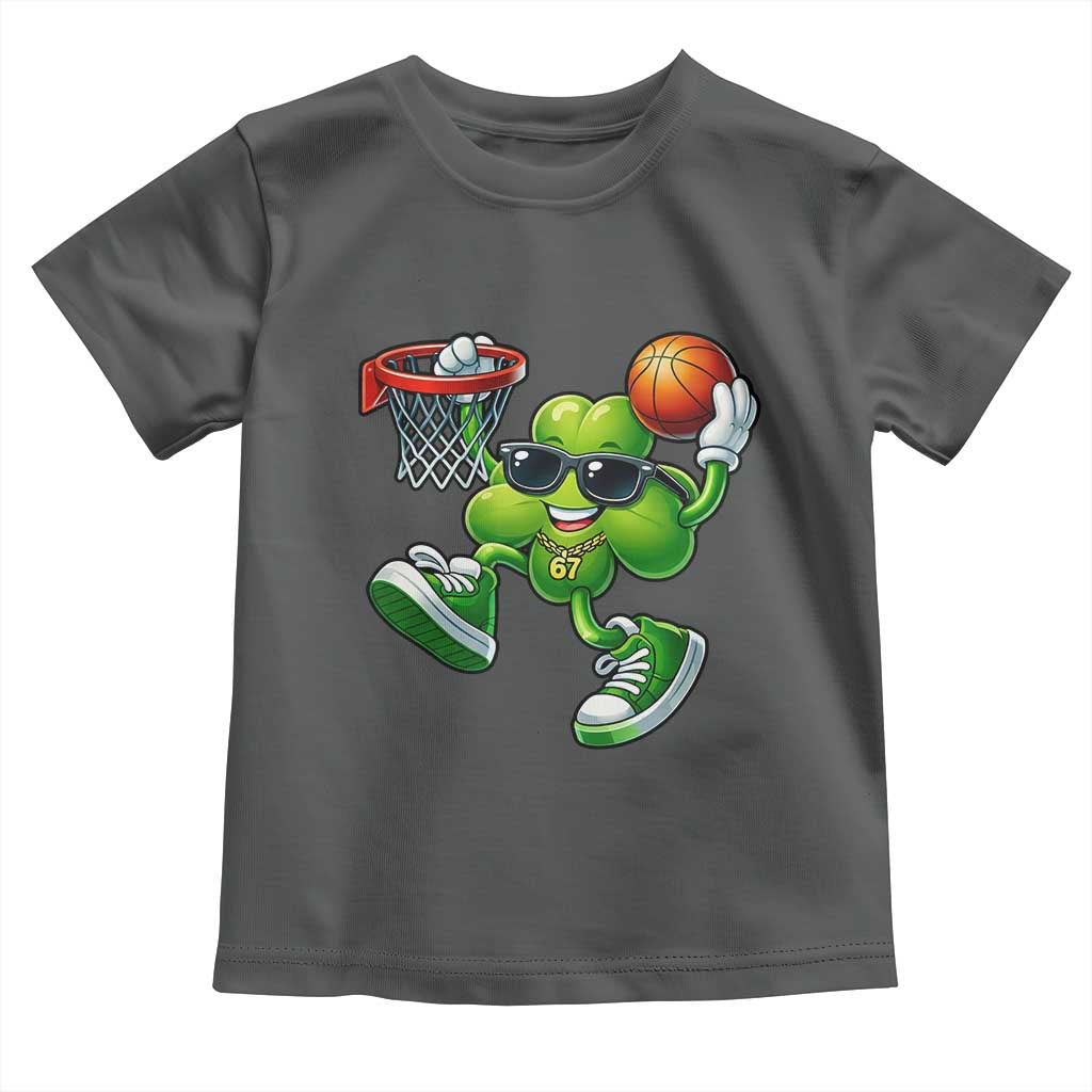 Funny 67 Meme Six Seven Basketball Shamrock St Patricks Day Toddler T Shirt TS11 Dark Heather Print Your Wear