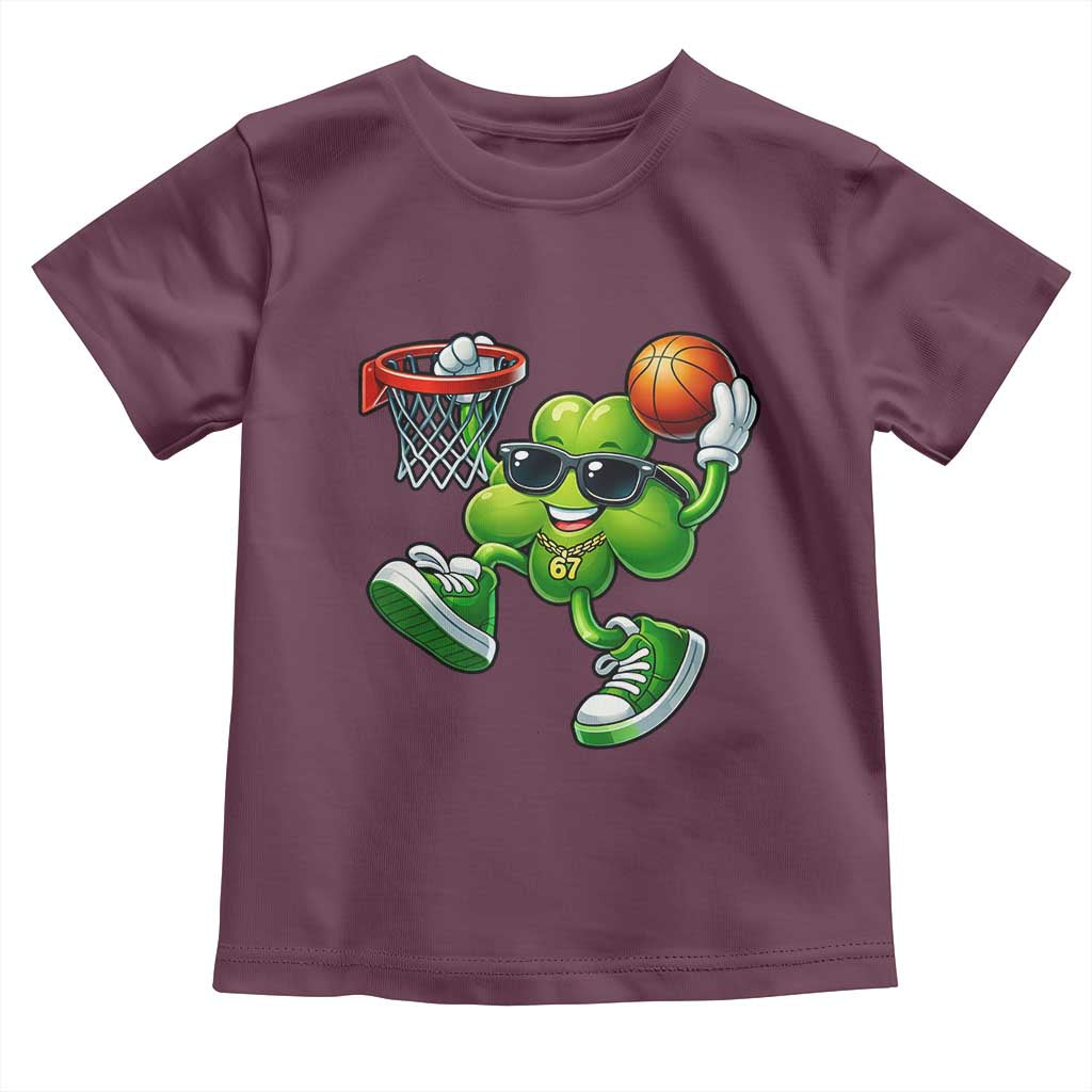 Funny 67 Meme Six Seven Basketball Shamrock St Patricks Day Toddler T Shirt TS11 Maroon Print Your Wear