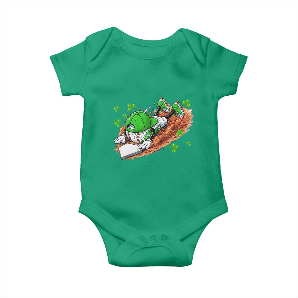 Funny Baseball St Patricks Day Home Plate Drip Baby Onesie TS11 Irish Green Print Your Wear
