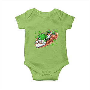 Funny Baseball St Patricks Day Home Plate Drip Baby Onesie TS11 Lime Print Your Wear