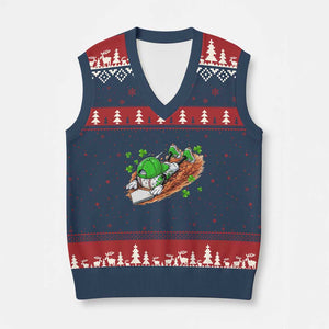 Funny Baseball St Patricks Day Home Plate Drip V-Neck Knit Sweater Vest TS11 Navy Red Print Your Wear