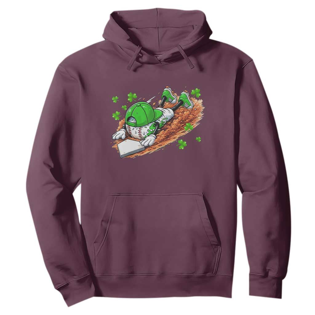 Funny Baseball St Patricks Day Home Plate Drip Hoodie TS11 Maroon Print Your Wear