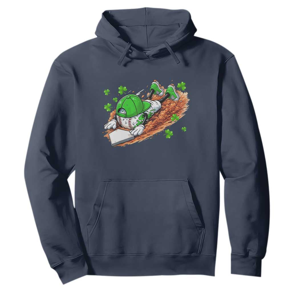 Funny Baseball St Patricks Day Home Plate Drip Hoodie TS11 Navy Print Your Wear