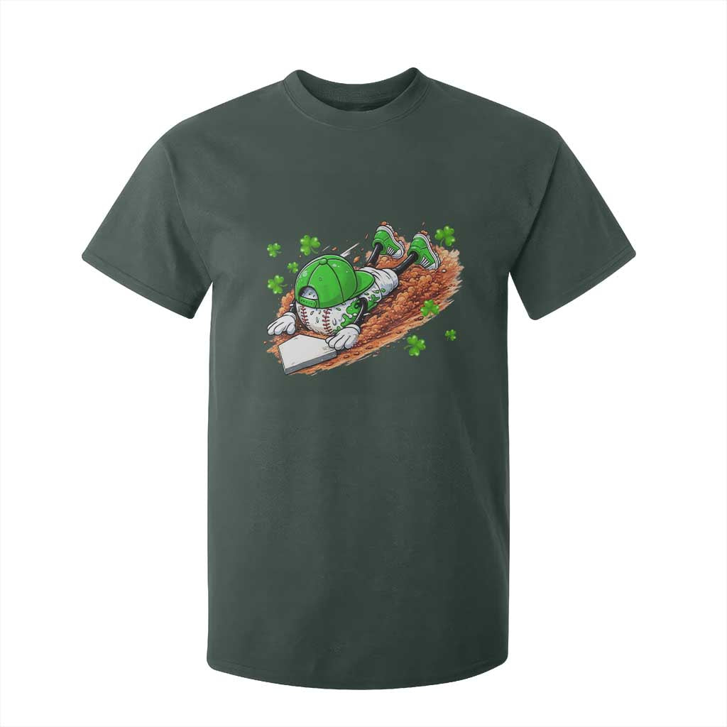 Funny Baseball St Patricks Day Home Plate Drip T Shirt For Kid TS11 Dark Forest Green Print Your Wear