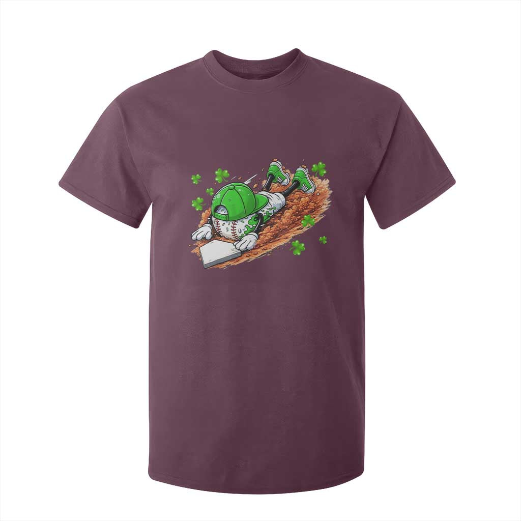 Funny Baseball St Patricks Day Home Plate Drip T Shirt For Kid TS11 Maroon Print Your Wear