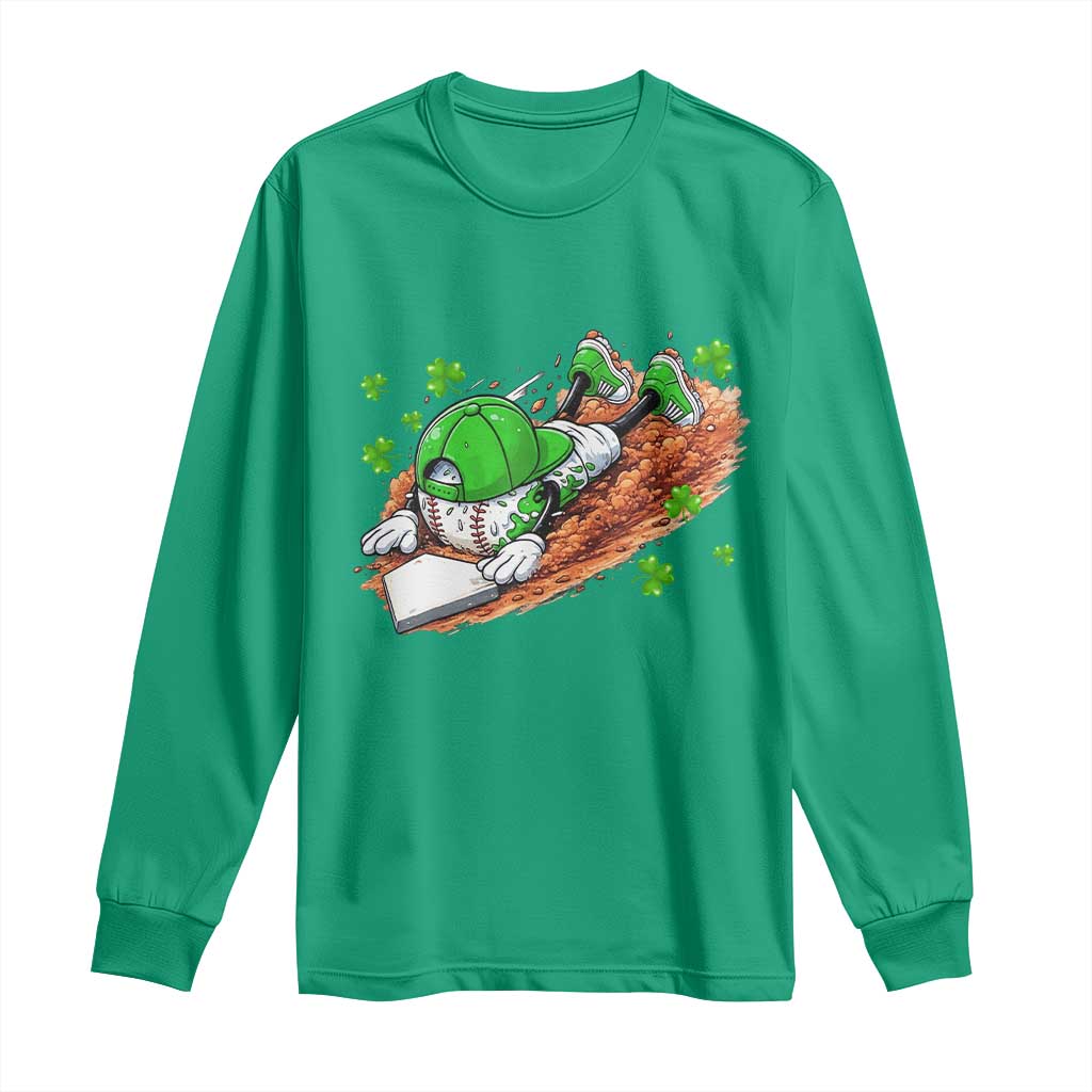 Funny Baseball St Patricks Day Home Plate Drip Long Sleeve Shirt TS11 Irish Green Print Your Wear