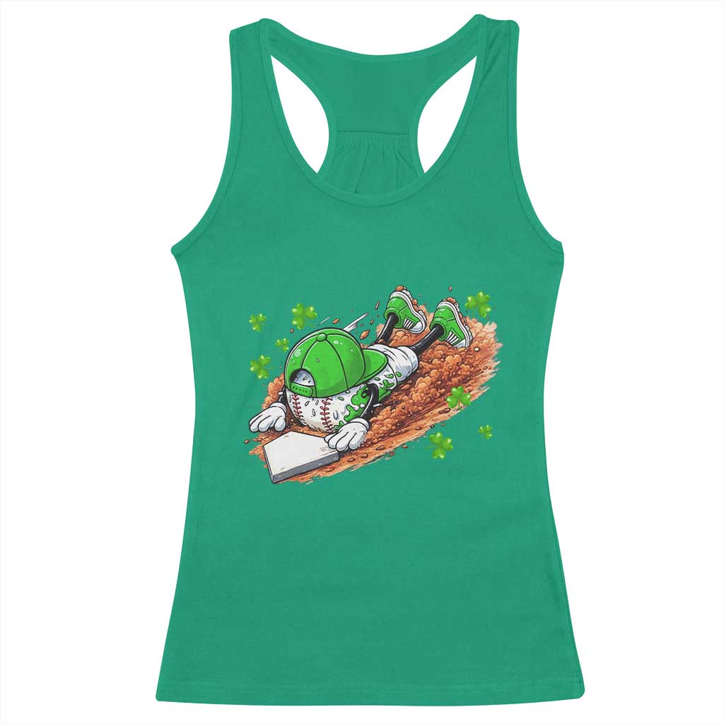 Funny Baseball St Patricks Day Home Plate Drip Racerback Tank Top TS11 Irish Green Print Your Wear