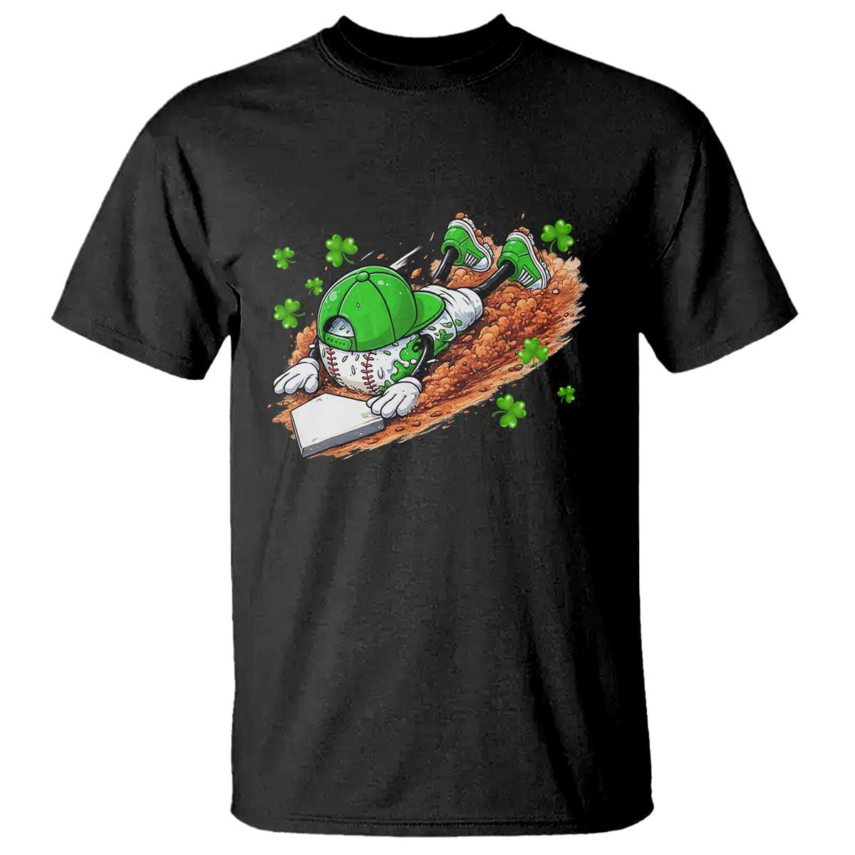 Funny Baseball St Patricks Day Home Plate Drip T Shirt TS11 Black Print Your Wear