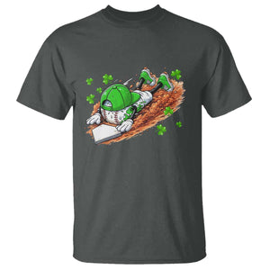 Funny Baseball St Patricks Day Home Plate Drip T Shirt TS11 Dark Heather Print Your Wear