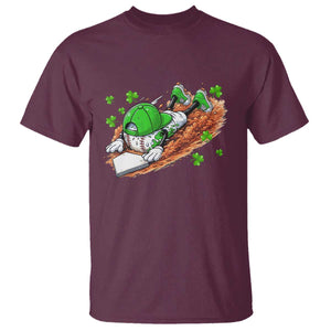 Funny Baseball St Patricks Day Home Plate Drip T Shirt TS11 Maroon Print Your Wear