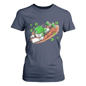 Funny Baseball St Patricks Day Home Plate Drip T Shirt For Women TS11 Navy Print Your Wear