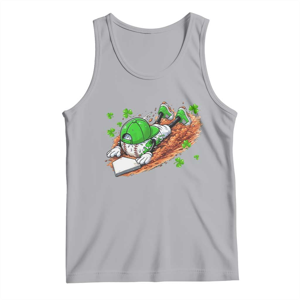 Funny Baseball St Patricks Day Home Plate Drip Tank Top TS11 Athletic Heather Print Your Wear