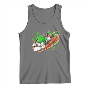 Funny Baseball St Patricks Day Home Plate Drip Tank Top TS11 Black Heather Print Your Wear