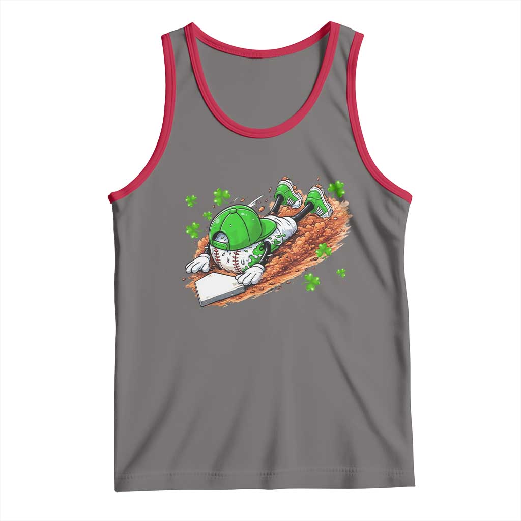 Funny Baseball St Patricks Day Home Plate Drip Tank Top TS11 Deep Heather Red Print Your Wear