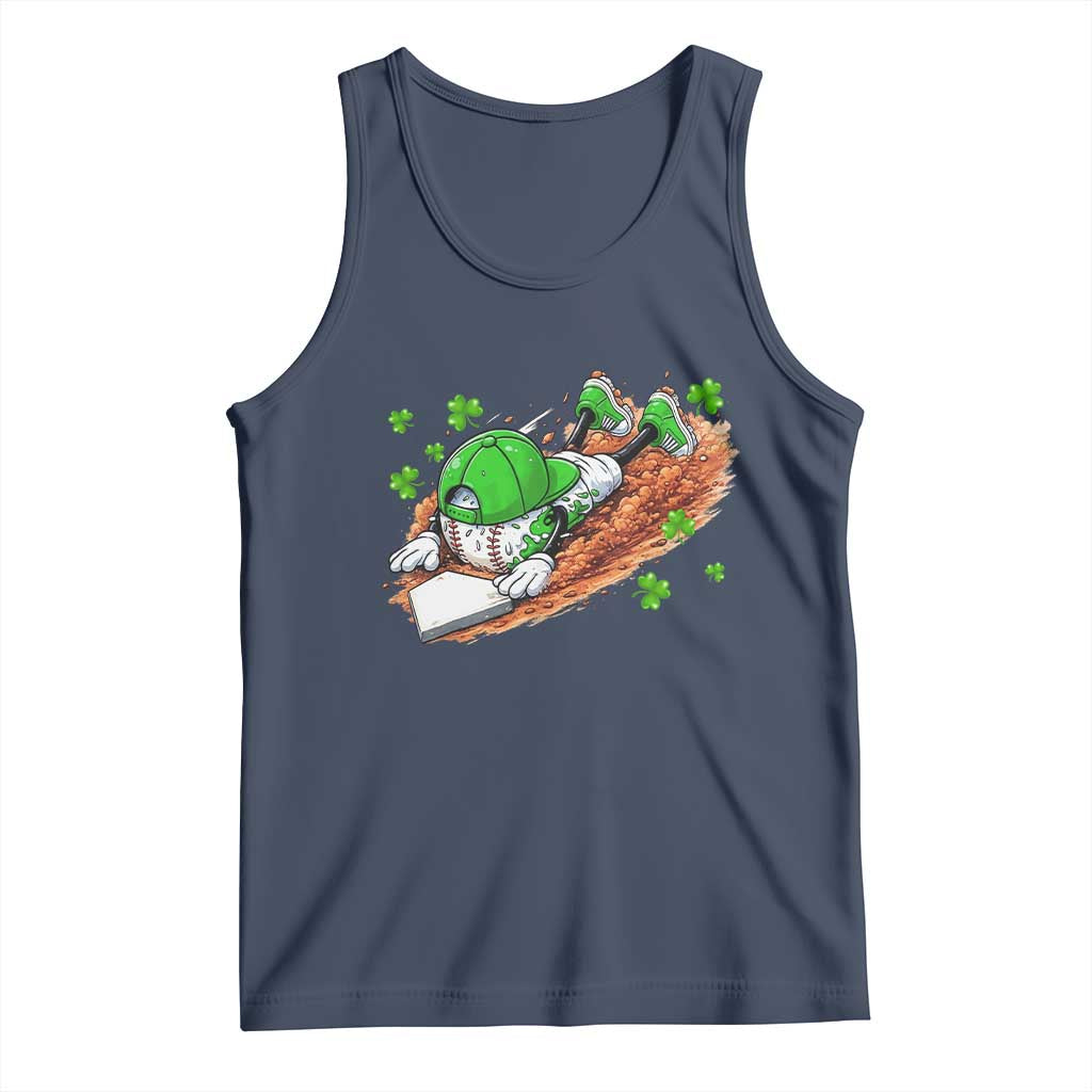 Funny Baseball St Patricks Day Home Plate Drip Tank Top TS11 Navy Print Your Wear