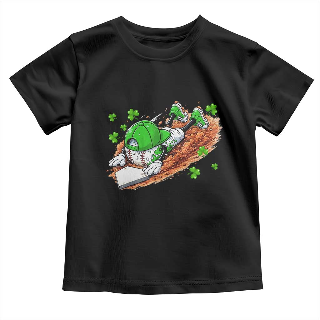 Funny Baseball St Patricks Day Home Plate Drip Toddler T Shirt TS11 Black Print Your Wear