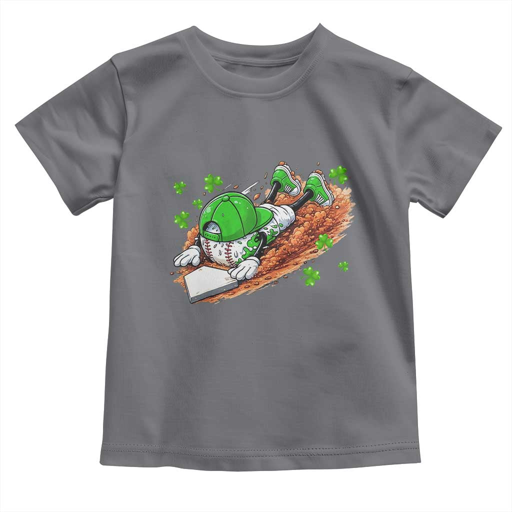 Funny Baseball St Patricks Day Home Plate Drip Toddler T Shirt TS11 Charcoal Print Your Wear