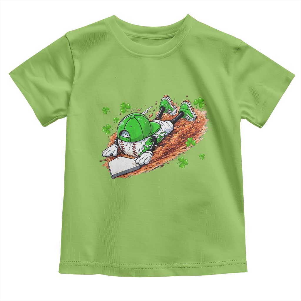 Funny Baseball St Patricks Day Home Plate Drip Toddler T Shirt TS11 Lime Print Your Wear