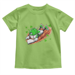 Funny Baseball St Patricks Day Home Plate Drip Toddler T Shirt TS11 Lime Print Your Wear