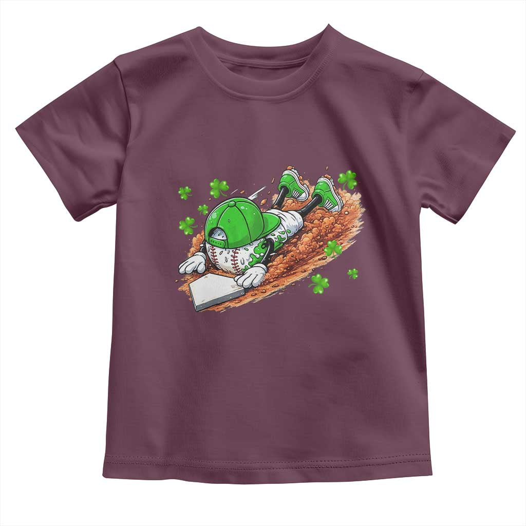 Funny Baseball St Patricks Day Home Plate Drip Toddler T Shirt TS11 Maroon Print Your Wear
