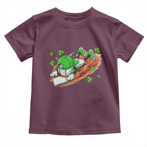 Funny Baseball St Patricks Day Home Plate Drip Toddler T Shirt TS11 Maroon Print Your Wear