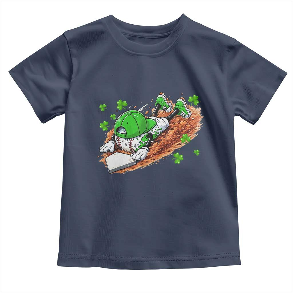 Funny Baseball St Patricks Day Home Plate Drip Toddler T Shirt TS11 Navy Print Your Wear