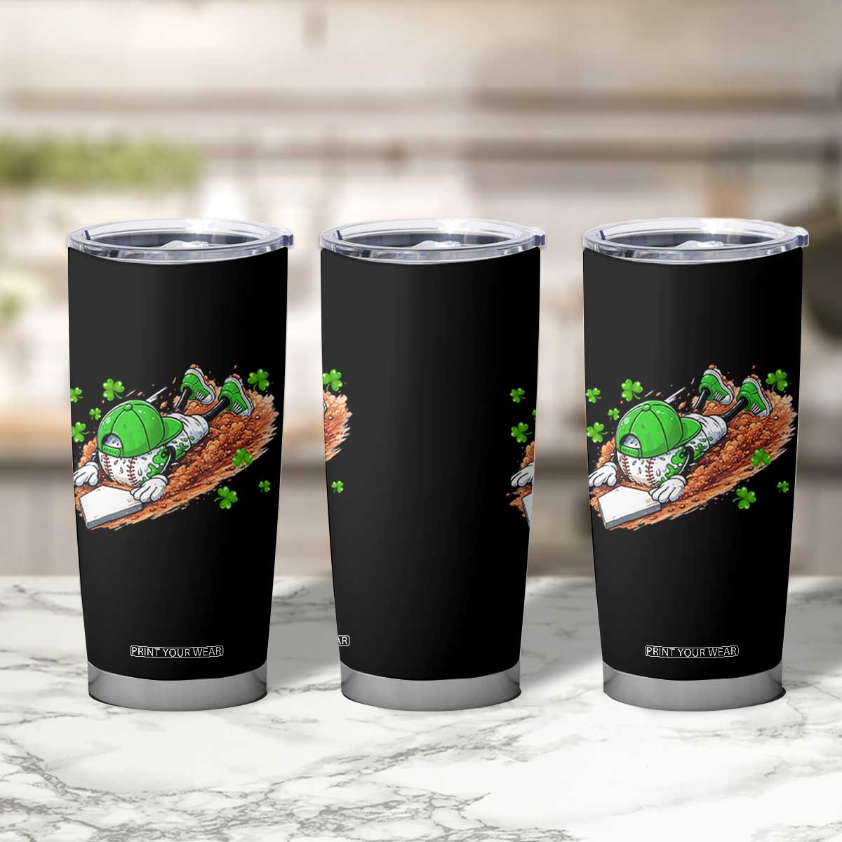 Funny Baseball St Patricks Day Home Plate Drip Tumbler Cup TS11 Print Your Wear
