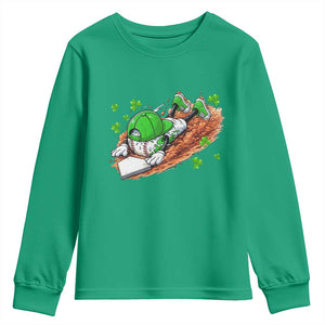 Funny Baseball St Patricks Day Home Plate Drip Youth Sweatshirt TS11 Irish Green Print Your Wear