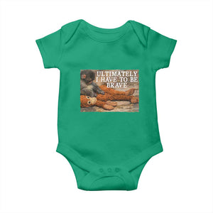 Ultimate I Have To Be Brave Punch The Monkey Baby Onesie Cute Baby Monkey Hugging Plush TS11 Irish Green Print Your Wear