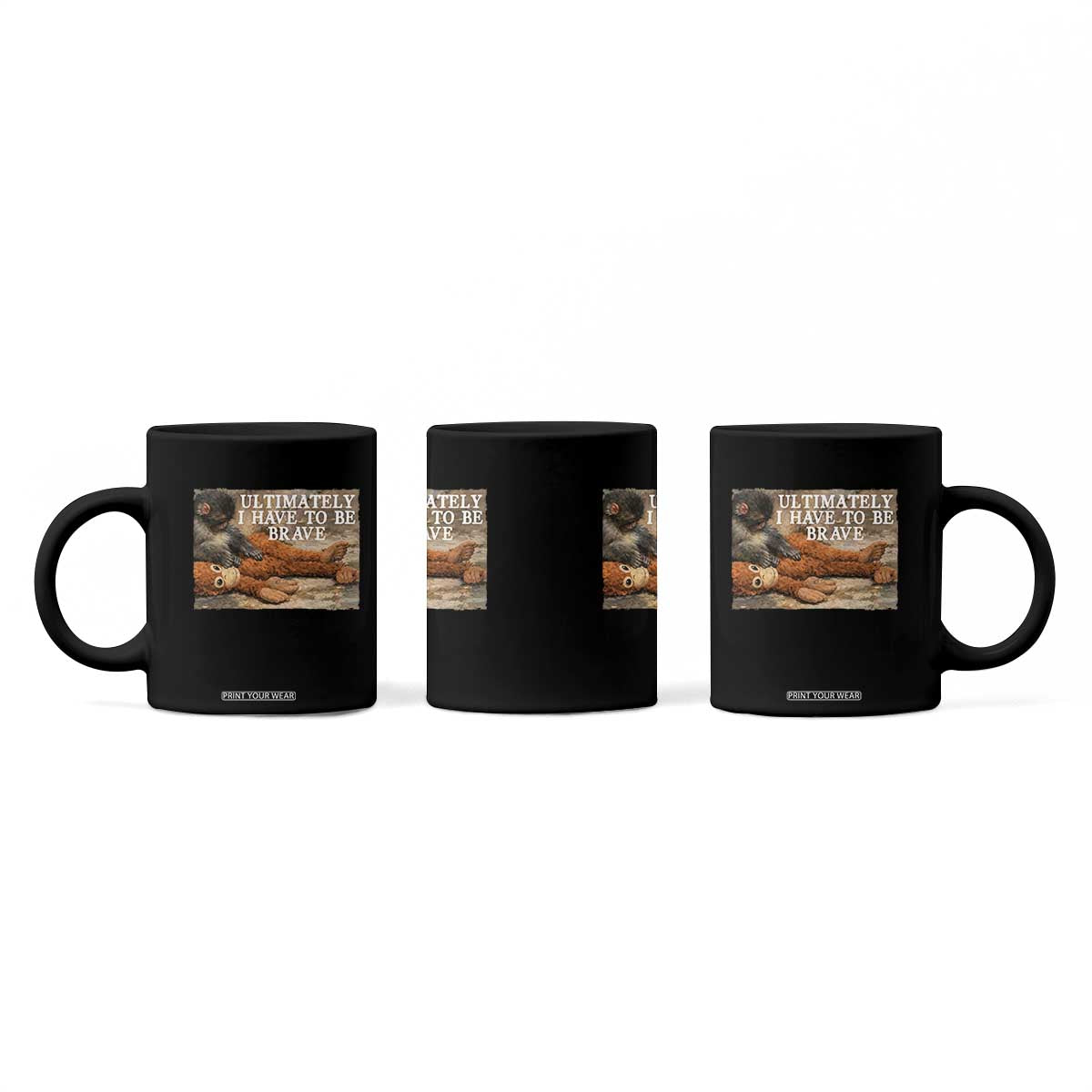 Ultimate I Have To Be Brave Punch The Monkey Coffee Mug Cute Baby Monkey Hugging Plush TS11 Print Your Wear