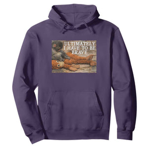Ultimate I Have To Be Brave Punch The Monkey Hoodie Cute Baby Monkey Hugging Plush TS11 Purple Print Your Wear