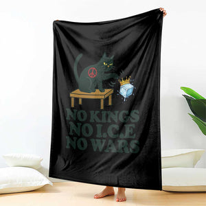 No Kings No Ice No Wars Cat Throw Blanket Funny Political Freedom Activist TS11 Print Your Wear