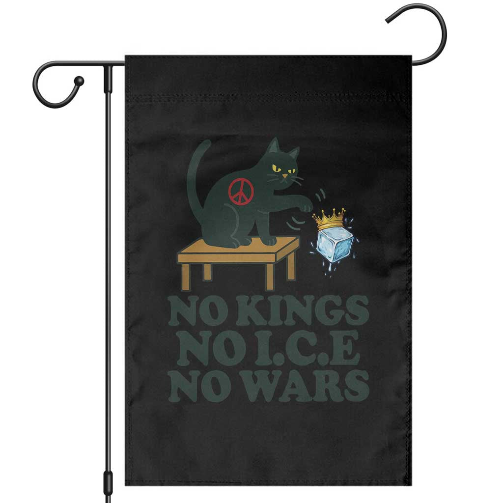 No Kings No Ice No Wars Cat Garden Flag Funny Political Freedom Activist TS11 Black Print Your Wear