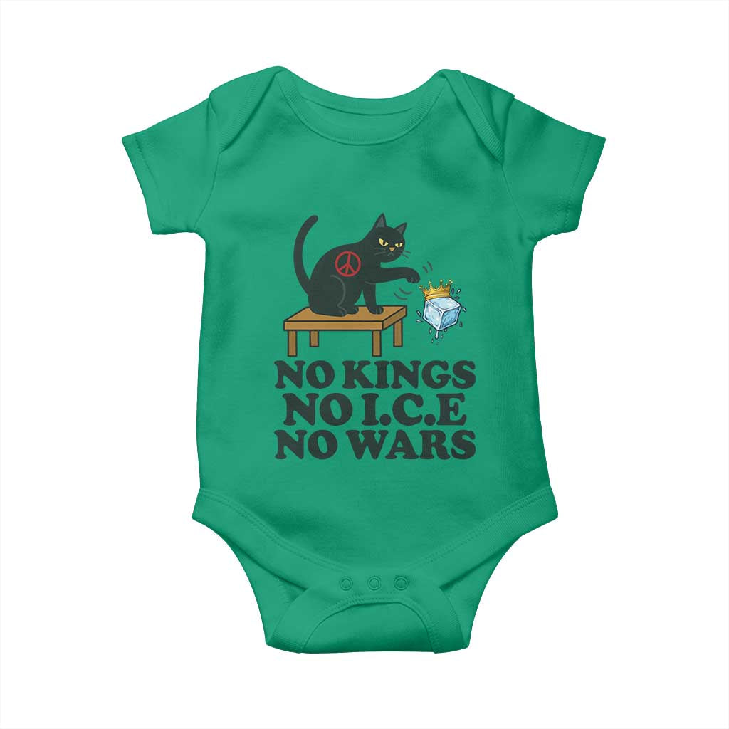 No Kings No Ice No Wars Cat Baby Onesie Funny Political Freedom Activist TS11 Irish Green Print Your Wear