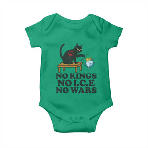 No Kings No Ice No Wars Cat Baby Onesie Funny Political Freedom Activist TS11 Irish Green Print Your Wear