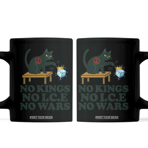 No Kings No Ice No Wars Cat Coffee Mug Funny Political Freedom Activist TS11 Black Print Your Wear