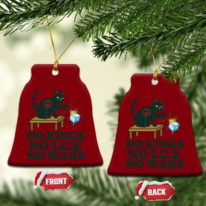 No Kings No Ice No Wars Cat Ceramic Ornament Funny Political Freedom Activist TS11 Print Your Wear