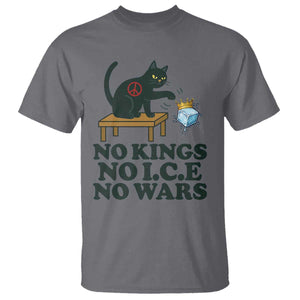 No Kings No Ice No Wars Cat T Shirt Funny Political Freedom Activist TS11 Charcoal Print Your Wear