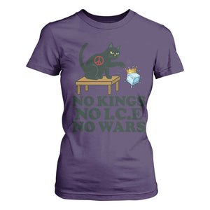 No Kings No Ice No Wars Cat T Shirt For Women Funny Political Freedom Activist TS11 Purple Print Your Wear