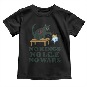No Kings No Ice No Wars Cat Toddler T Shirt Funny Political Freedom Activist TS11 Black Print Your Wear